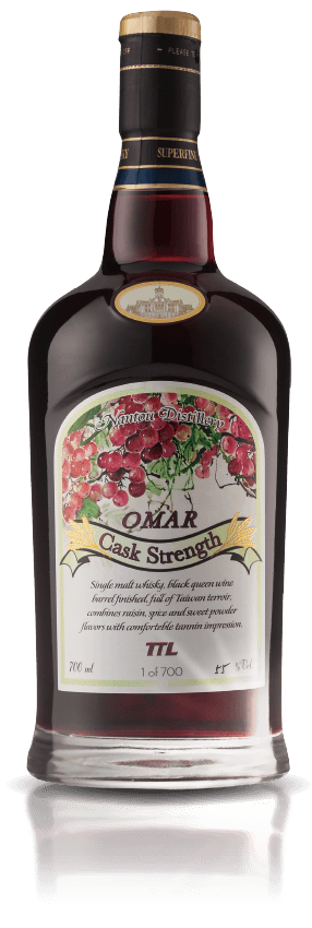 OMAR Cask Strength Single Malt Whisky (Black-Queen Wine Barrel Finished)